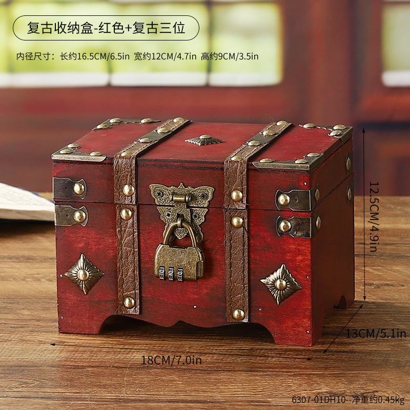 6307-01DH106307-สีแดงเรโทรสามหลัก