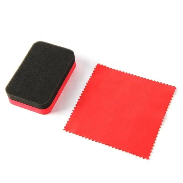 Esponja aplicadora para polimento automotivo, revestimento de pano de microfibra cristal vermelho de eva para polimento de veículos