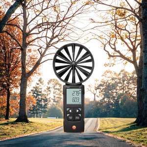 Air & Volume Flow and Temperature Meter Testo 417 Digital 100mm Vane Anemometer with 0.01m/s Resolution 0.1m/s Start-Up Speed - Product Image 2