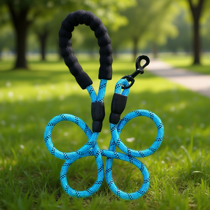 Laisse pour chien réfléchissante à double poignée, 2 m, corde en nylon réglable et durable avec poignée confortable, adaptée aux races de petite à géante, E - Product Image 2