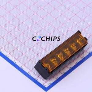 DBT50G-9.5-6P-BK-P OGC Barrier Terminal Block Through hole,P=9.5mm Connector With Cover Plate 9.5mm 1x6P Straight Pin - Product Image 1