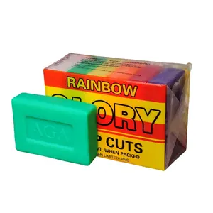 彩虹混合颜色条形肥皂洗衣皂/沐浴皂，每包六块。红色/白色/紫色/绿色/黄色肥皂