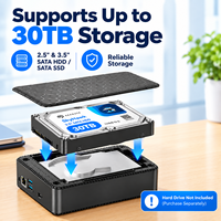 Stockage réseau NAS à 1 baie pour disques durs 2,5/3,5 pouces, stockage cloud personnel, serveur de sauvegarde de données pour le bureau à domicile A3PRO