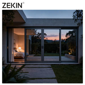 ZEKIN NFRC American Puerta corredera insonorizada Terraza exterior Balcón Low E Glass Thermal Break Aluminio Patio Puertas corredizas de vidrio - Product Image 1