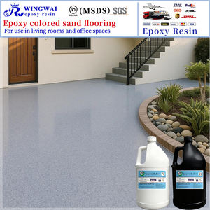 Kit de revêtement de <span class=keywords><strong>sol</strong></span> en sable coloré époxy prêt à l'emploi, mortier époxy pré-mélangé à appliquer au truelle pour des sols commerciaux sans joint - Product Image 1