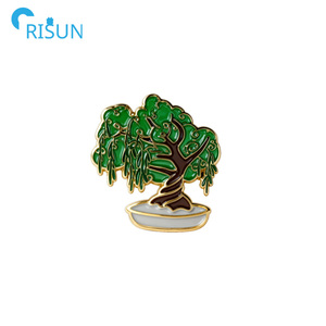 Broche <span class=keywords><strong>de</strong></span> Esmalte con Diseño <span class=keywords><strong>de</strong></span> Bonsái en Maceta, Insignia Personalizada con Logotipo, Broche <span class=keywords><strong>de</strong></span> Esmalte con Diseño <span class=keywords><strong>de</strong></span> Árbol Verde Brillante - Product Image 4