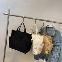 Gahumi Grand Sac en Toile Grande Capacité, Sac à Bandoulière Polyvalent Tendance et Portable, Sac de Cours pour Étudiant