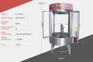 الفحم rotesserie الدجاج ماكينة التحميص الكهربائية بطة الغاز القائمة فرن - Product Image 2