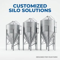 Silo à grains en acier galvanisé - Silo de stockage d'aliments à ventilation automatique pour l'élevage de bétail et de volailles