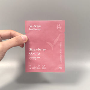 Sachet <span class=keywords><strong>d</strong></span>'emballage en plastique plat vide pour poudre de thé, à impression personnalisée, thermoscellable sur 3 côtés - Product Image 3