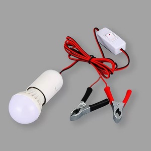 Ampoule LED 12V DC avec interrupteur et pinces pour batterie de voiture, utilisation intérieure - Product Image 1