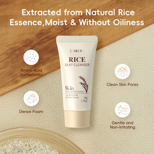 LAIKOU 50g Crème Lavante Visage Douce Nettoyante Hydratante Éclaircissante Réparatrice des <span class=keywords><strong>Pores</strong></span> Réduction des Points Noirs Nettoyant Soyeux au Riz - Product Image 5