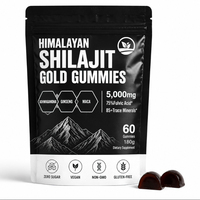 Gummies de Shilajit de l'Himalaya en gros OEM/ODM 5000mg 75% Acide Fulvique Ashwagandha Maca Ginseng 60 Gummies Véganes Sans OGM