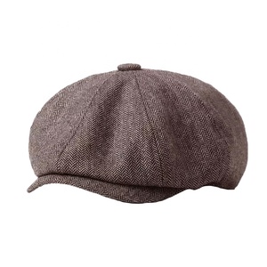 Casquettes en Tweed de haute qualité pour femmes et hommes, bérets octogonaux à Logo personnalisé - Product Image 5