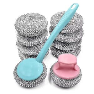 Lot de 10 éponges en acier inoxydable pour épurateur de laine en acier inoxydable, brosses de <span class=keywords><strong>nettoyage</strong></span> de cuisine utilisées comme outil de lavage efficace, vente en gros - Product Image 1