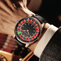 Montre mécanique en acier inoxydable PINDU Design, cadran à aiguilles avec chiffres arabes SEIKO, 46 mm, automatique, aiguilles lumineuses en diamant, bracelet en cuir