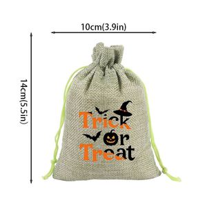 Sac en toile de jute pour Halloween 10x14cm, sac en jute de haute qualité, pochette en lin, logo personnalisable, à utiliser pour décorer les fêtes, les bonbons, les jouets - Product Image 2