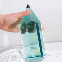 Trophée en cristal haut de gamme personnalisable, design créatif pour cadeau de la Journée des enseignants, souvenir ou récompense de concours