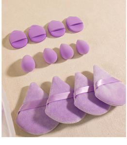 Éponge <span class=keywords><strong>de</strong></span> maquillage triangulaire en <span class=keywords><strong>coton</strong></span> doux DIAS Factory Direct, poudre libre en velours, pour une utilisation humide ou sèche, éponge cosmétique - Product Image 4