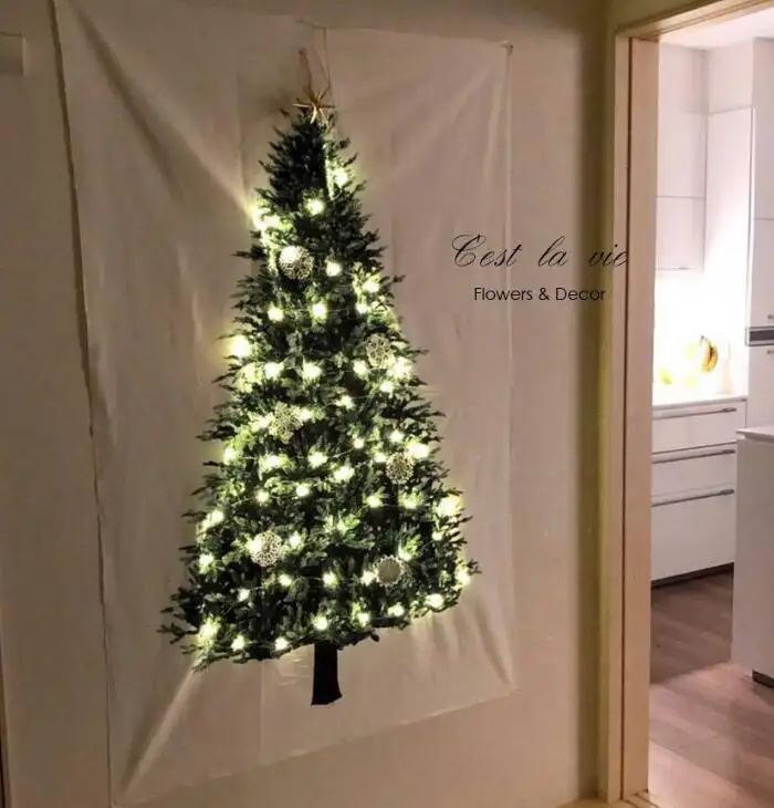 Tela de Navidad Plaid 100cm Falda del árbol de Navidad Adorno Inferior del Árbol de Navidad Gris 