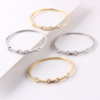 Faceins Haute Qualité Conception Personnalisée Plaqué Or Pavage Zircon Manchette Bracelet Bracelets Pour Cadeaux D'affaires