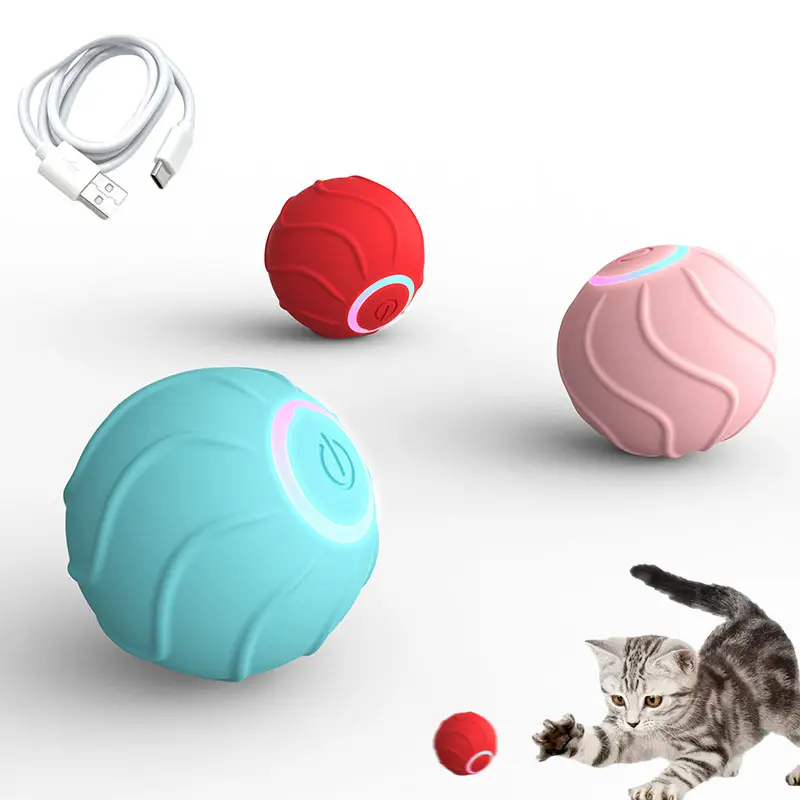 Electric Pet Cat Toys Rolamento automático Smart Cat Ball Training Self-moving Kitten Toy Cat Playing Indoor Interactive Pet Toys