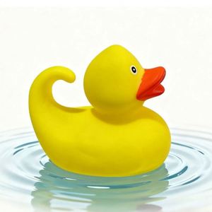 Customized Logo <b>Fishing</b> Plastic Duck Swimming Water Play Little Yellow Squeeze Sound Baby Bath Toy 2-4 Years Beach <b>Floating</b> - Product Image 5