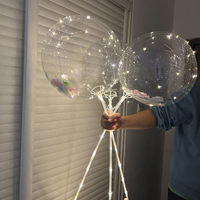 2026 Boule Bobo Lumineuse à Plumes, Rond, Transparent en TPU, à LED Clignotante, avec Tige de Transport, pour Stand de Marché Nocturne, Vente en Gros