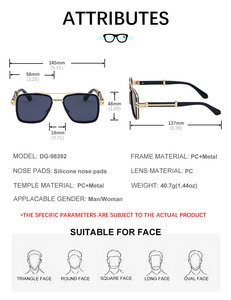 KAJILA Moda Diseñador de moda Logotipo personalizado Metal Doble puente Marco UV400 Protección Gafas de sol Gafas de Sol para hombres - Product Image 6