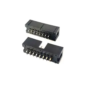 Paso de 2,54 MM 2*8 pines cable NEGRO a conector de terminal de placa carcasa macho de crimpado