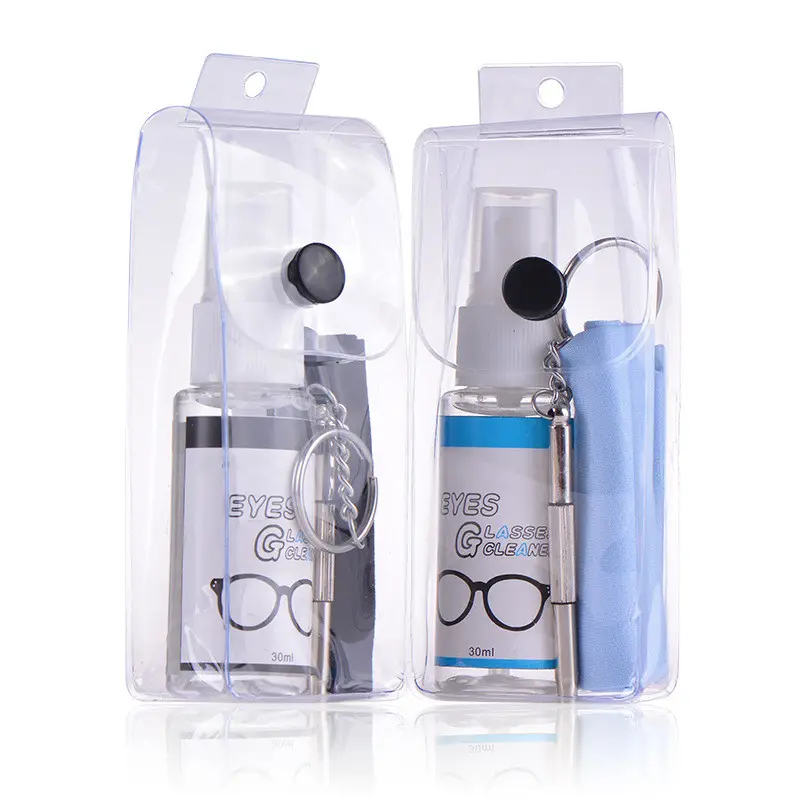 Commercio all'ingrosso Logo personalizzato stampato lenti Cleaner 30ml flacone per occhiali soluzione per la cura dello schermo occhiali ottici Spray