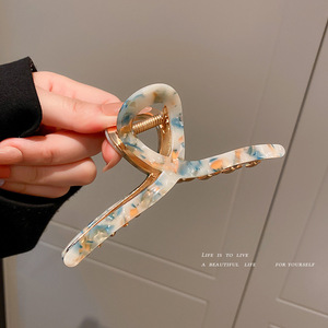 <span class=keywords><strong>RARA</strong></span> 11.5CM accessoires de cheveux à la mode femmes pince à cheveux en acétate de tortue en métal griffes de cheveux croisées - Product Image 3
