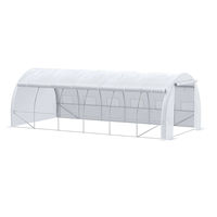 6m 8m 10m Walk-in Polytunnel Tunnel Serre En Plein Air Plante Cultiver Tente Serre Gable Ronde Maison Jardin Serre Chaleur Hangar