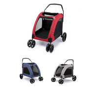 Poussette de voyage pour chien multifonctionnelle à 4 roues