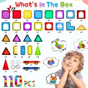 Sản Phẩm 2025 3D 100 pcs Creative <span class=keywords><strong>magblock</strong></span> khối nam châm xây dựng trẻ em Xây dựng đồ chơi STEM xe câu đố Fort gạch từ - Product Image 5