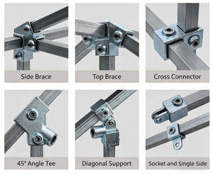 Connecteur de <span class=keywords><strong>tube</strong></span> carré personnalisé <span class=keywords><strong>d</strong></span>'usine, raccords à 2, 3 ou 4 voies <span class=keywords><strong>pour</strong></span> tubes de 20x20, 25x25, 30x30, 40x40 mm - Product Image 5