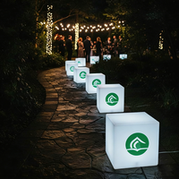 Boîte à lumière avec logo personnalisé, cube LED, tabouret, table, mobilier, enseigne d'entreprise, événement professionnel, conférence, plastique moderne