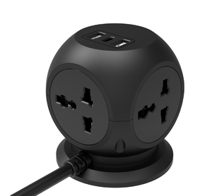 Rubik's Cube Thiết Kế 4-Outlet ABS Travel <span class=keywords><strong>Adapter</strong></span> Với 13A Power Strip <span class=keywords><strong>USB</strong></span> C Cổng Ổ Cắm Nhựa Phổ Anh <span class=keywords><strong>Adapter</strong></span> - Product Image 4