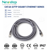 Cable de Conexión Ethernet Cat6A S/FTP, Cable de Red Gigabit con Doble Blindaje de 10 Gbps y 500 MHz, RJ45 Impermeable IP67