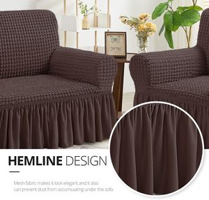 Wholesale Custom Color Modern Style <b>Sofa</b> Slipcover Elastic <b>Stretch</b> Fabric 94% Polyester 6% Spandex Solid Pattern Skirt Included - Product Image 3