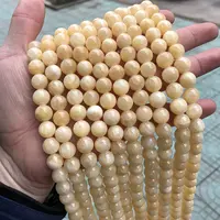 Natürliche runde gelbe Jade perlen Nature del stein 6mm 8mm 10mm 12mm Naturstein lose Perlen für Diy Armband