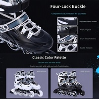 Patins à roulettes en ligne réglables en alliage d'aluminium pour garçons et filles débutants, idéaux pour le fitness en extérieur et le slalom (roues en PU) - Grande Vente