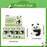 Sacapuntas Doble Giratorio con Diseño de Panda, Tapa Transparente con Cinta Adhesiva, Cuatro Colores, para Estudiantes de Primaria