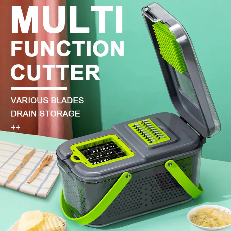 Hot 22 in 1 Vegetable Chopper 13 Blades Stable Durable Large Capacity Garlic Onion Slicer Dicer Vegetable Cutter