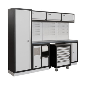 Muebles de taller modulares Fervi A008E, sistema de almacenamiento con panel perforado y gabinete rodante para herramientas - Product Image 1