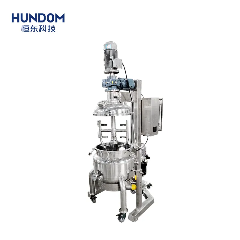 Hidrolik kaldırma vakum mikser ve homojenleştirici bir vücut kozmetik losyon yapma makinesi ile karıştırma emülsifiye tankı