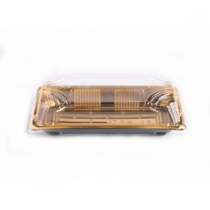 BPA miễn phí bao bì nhựa hộp dùng một lần takeout Togo Sushi <span class=keywords><strong>Container</strong></span> hình chữ nhật nhỏ màu đen Sushi khay với nắp rõ ràng - Product Image 3