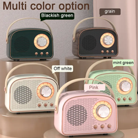 Haut-parleur Bluetooth portable rétro personnalisé avec logo imprimé, stéréo sans fil TF AUX USB pour cadeau d'entreprise