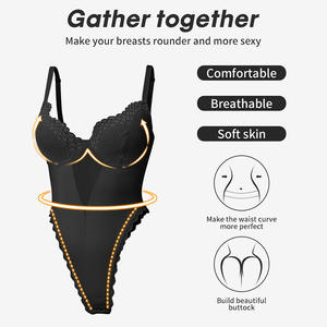 T210630 Ventes d'usine <span class=keywords><strong>Combinaison</strong></span> serrée à perspective push-up en dentelle transfrontalière Sexy Deep V-backless Under Evening Dress Shapewear - Product Image 4