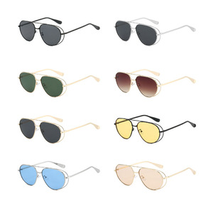 New Style Retro Metal Oval Sunglasses for Women Luxury Light UV400 for Party Show Small Personality Sunshade Hollow Glasses - Product Image 3